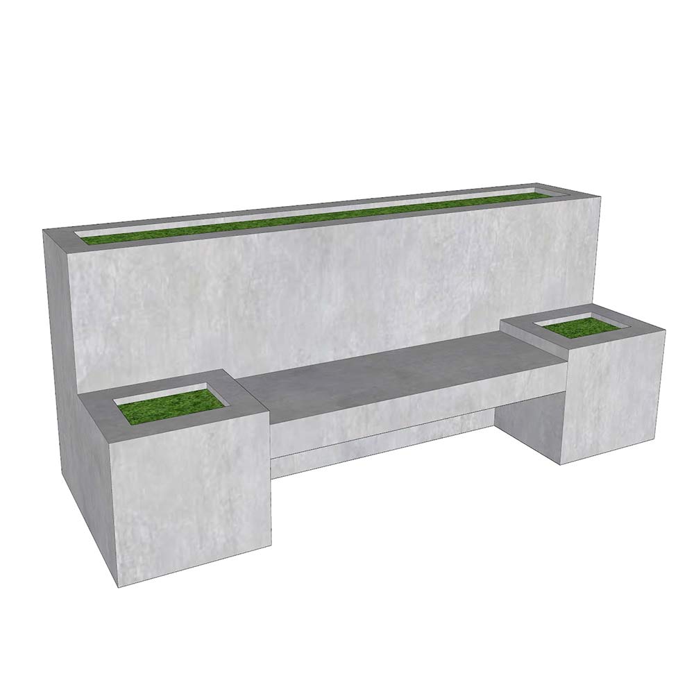 Paket planterbox bench (semen,pasir, besi, bata hebel, cat abu)
